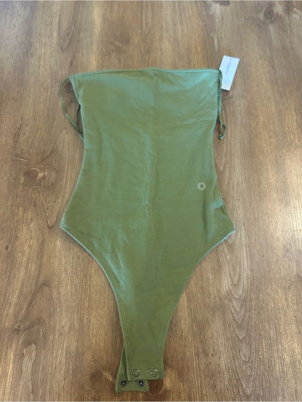 American Eagle Outfitters Twist-Back Tube Bodysuit in Olive